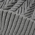 Cable Knit Solid Color Hat with Pompom - Hovatok