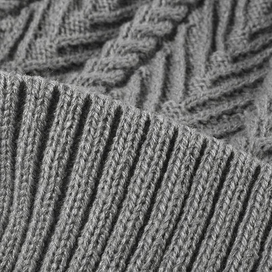 Cable Knit Solid Color Hat with Pompom - Hovatok