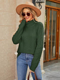 Cable-Knit Mock Neck Sweater - Hovatok