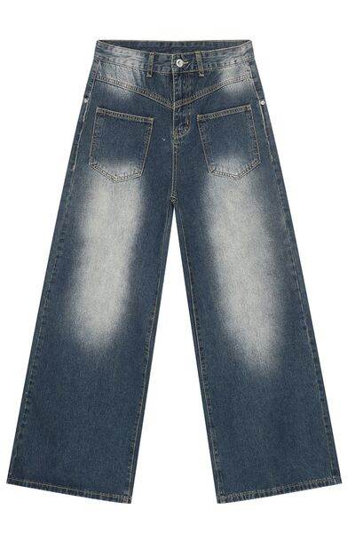 Wide Leg Jeans with Pockets - Hovatok