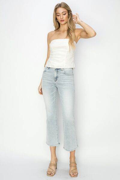 RISEN Full Size Mid Rise Cropped Flare Jeans - Hovatok