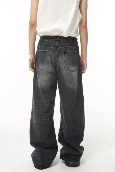 Pocketed Wide Leg Jeans - Hovatok