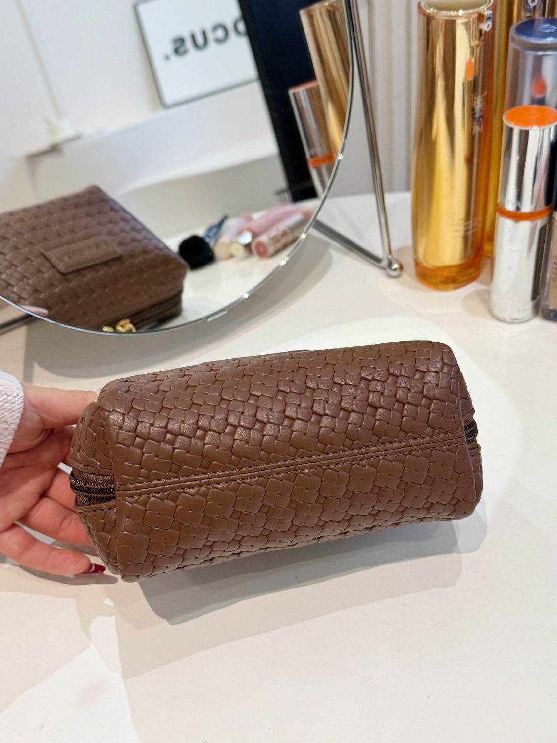 PU Leather Woven Clutch - Hovatok