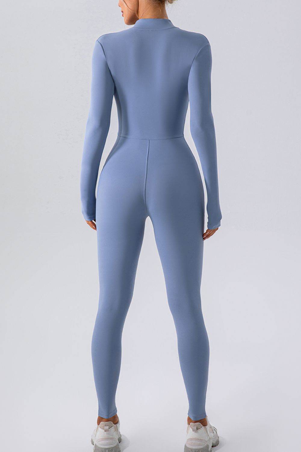 Half Zip Mock Neck Active Jumpsuit - Hovatok