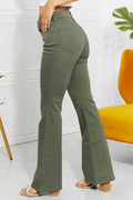 Zenana Clementine Full Size High-Rise Bootcut Jeans in Olive - Hovatok