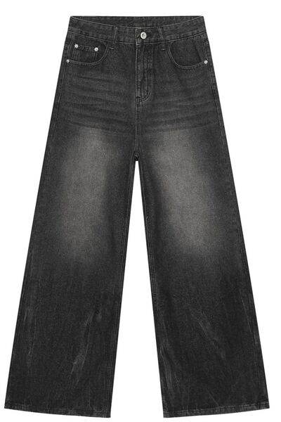 Wide Leg Jeans with Pockets - Hovatok