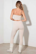 Le Lis Ribbed Crop Cami and High Waist Brushed Leggings Set - Hovatok