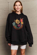 Simply Love Simply Love Full Size Butterfly and Flower Graphic Hoodie - Hovatok