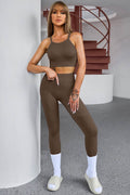 Tank Cropped Active Top and Pants Set - Hovatok