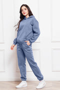 Drop Shoulder Long Sleeve Hoodie and Pants Set - Hovatok