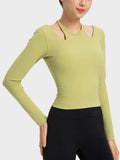 Millennia Halter Neck Long Sleeve Sporty Top - Hovatok