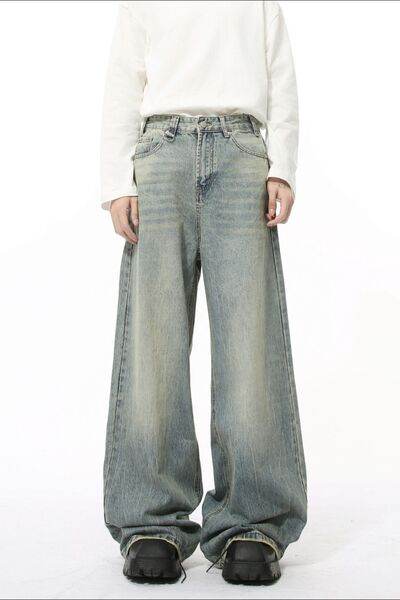 Wide Leg Jeans with Pockets - Hovatok