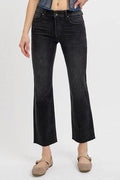 RISEN Tummy Control Mid Rise Crop Straight Jeans - Hovatok
