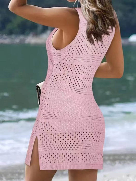 Openwork Scoop Neck Cover Up - Hovatok