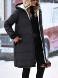Plus Size Zip Up Hooded Winter Coat - Hovatok