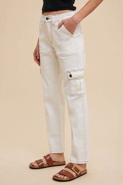 Annie Wear Straight Leg Jeans with Cargo Pockets - Hovatok