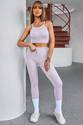 Tank Cropped Active Top and Pants Set - Hovatok