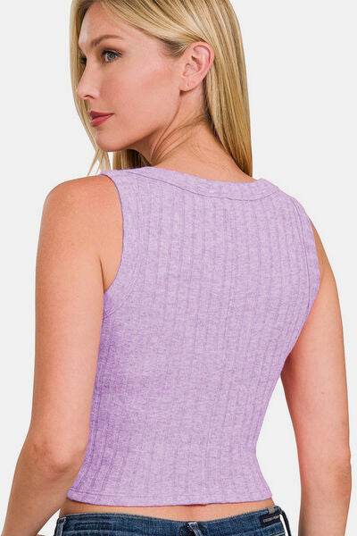 Zenana Ribbed Cropped Tank - Hovatok