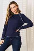 Basic Bae Long Raglan Sleeve Round Neck Top - Hovatok