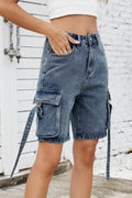 Washed Cargo Denim Shorts - Hovatok