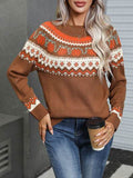Angel Wings Geometric Round Neck Long Sleeve Sweater - Hovatok
