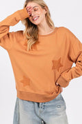 SAGE + FIG Star Patch Long Sleeve Sweatshirt - Hovatok