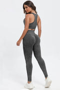3 Piece Washed Square Neck Wide Strap Active Set - Hovatok