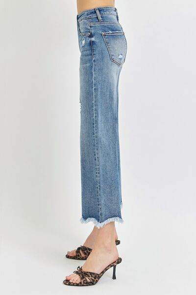 Risen High Rise Cropped Flare Jeans - Hovatok