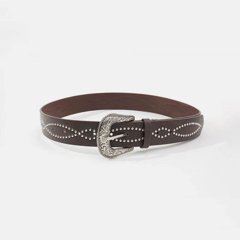 PU Leather Rhinestone Belt - Hovatok