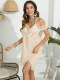 Tassel Scoop Neck Wide Strap Cover-Up - Hovatok