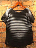 Men's Full Size Round Neck Short Sleeve Striped T-Shirt Plus Size - Hovatok