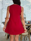 Devine Pleated Sleeveless Mini Dress - Hovatok