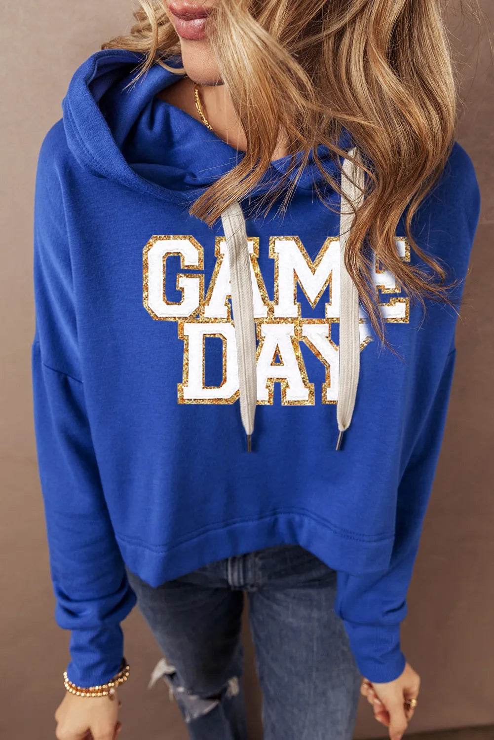 GAME DAY Drawstring Long Sleeve Hoodie - Hovatok