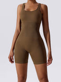Basic Bae Ribbed Sleeveless Active Romper - Hovatok