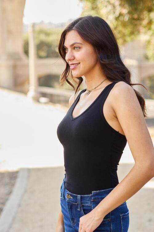 Zenana Racerback Tank Bodysuit - Hovatok