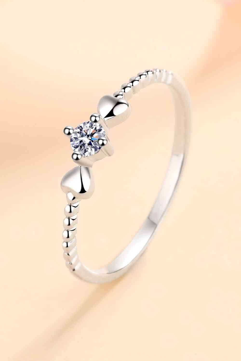 Adored Moissanite Heart 925 Sterling Silver Ring - Hovatok