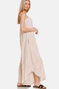 Zenana Spaghetti Strap Wide Leg Overalls with Pockets - Hovatok