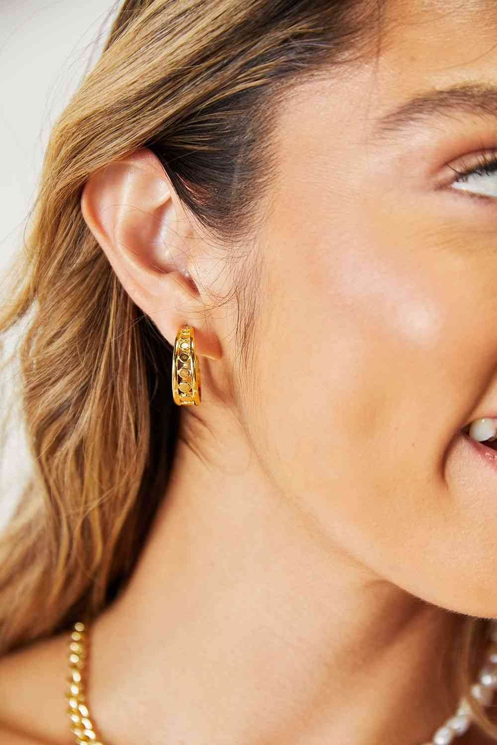 Adored Stainless Steel 18K Gold-Plated Earrings - Hovatok