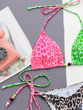 Leopard Tied Halter Neck Bikini Set - Hovatok