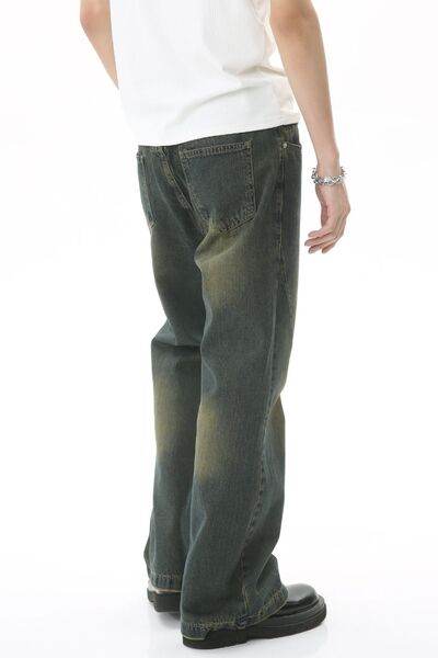 Decorative Seam Jeans with Pockets - Hovatok