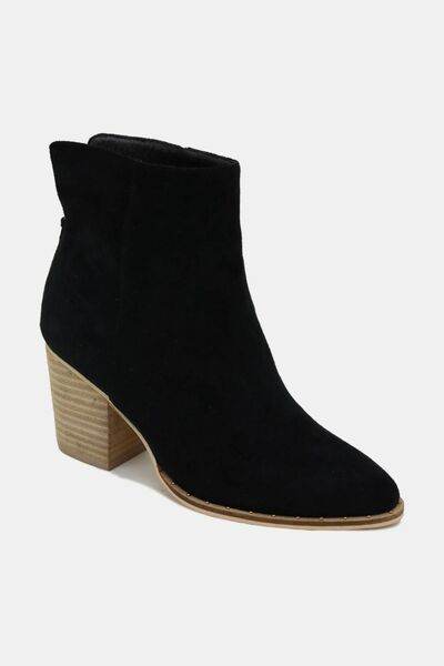 Beast Fashion Suede Point Toe Ankle Booties - Hovatok