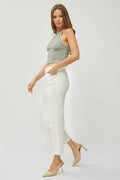 RISEN Full Size High Waist Rolled Hem Straight Jeans - Hovatok