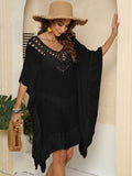 Cutout Ruffled Half Sleeve Cover-Up - Hovatok