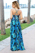 Crisscross Printed Surplice Cami Dress - Hovatok