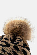 Leopard Pom-Pom Cuffed Beanie - Hovatok