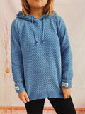 Drawstring Long Sleeve Hooded Sweater - Hovatok