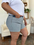 Judy Blue Full Size Color Block Denim Shorts - Hovatok