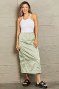HYFVE Just In Time High Waisted Cargo Midi Skirt - Hovatok