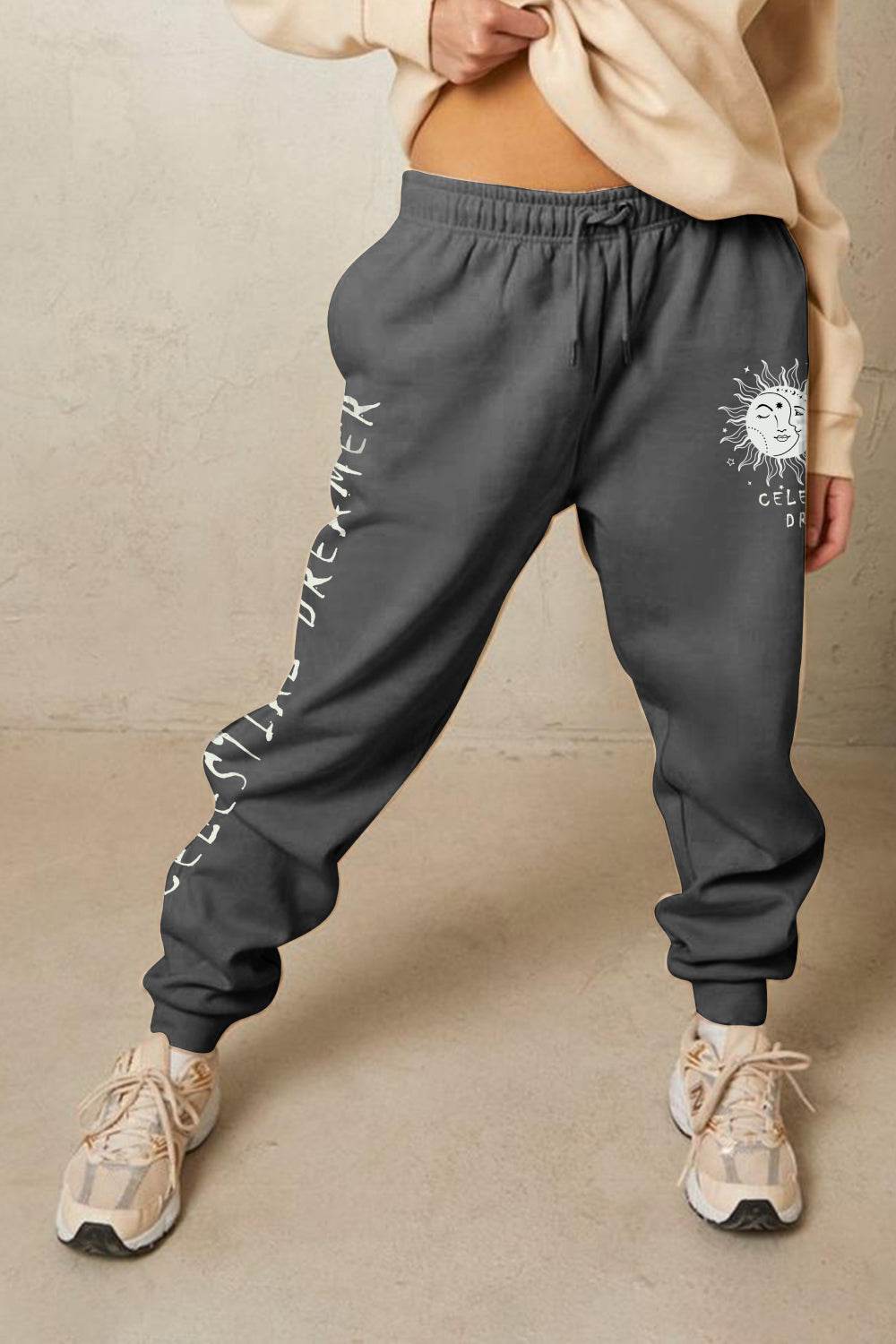 Simply Love Full Size CELESTIAL DREAMER Graphic Sweatpants - Hovatok