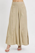 RISEN Shirring Detail Wide Leg Pants - Hovatok